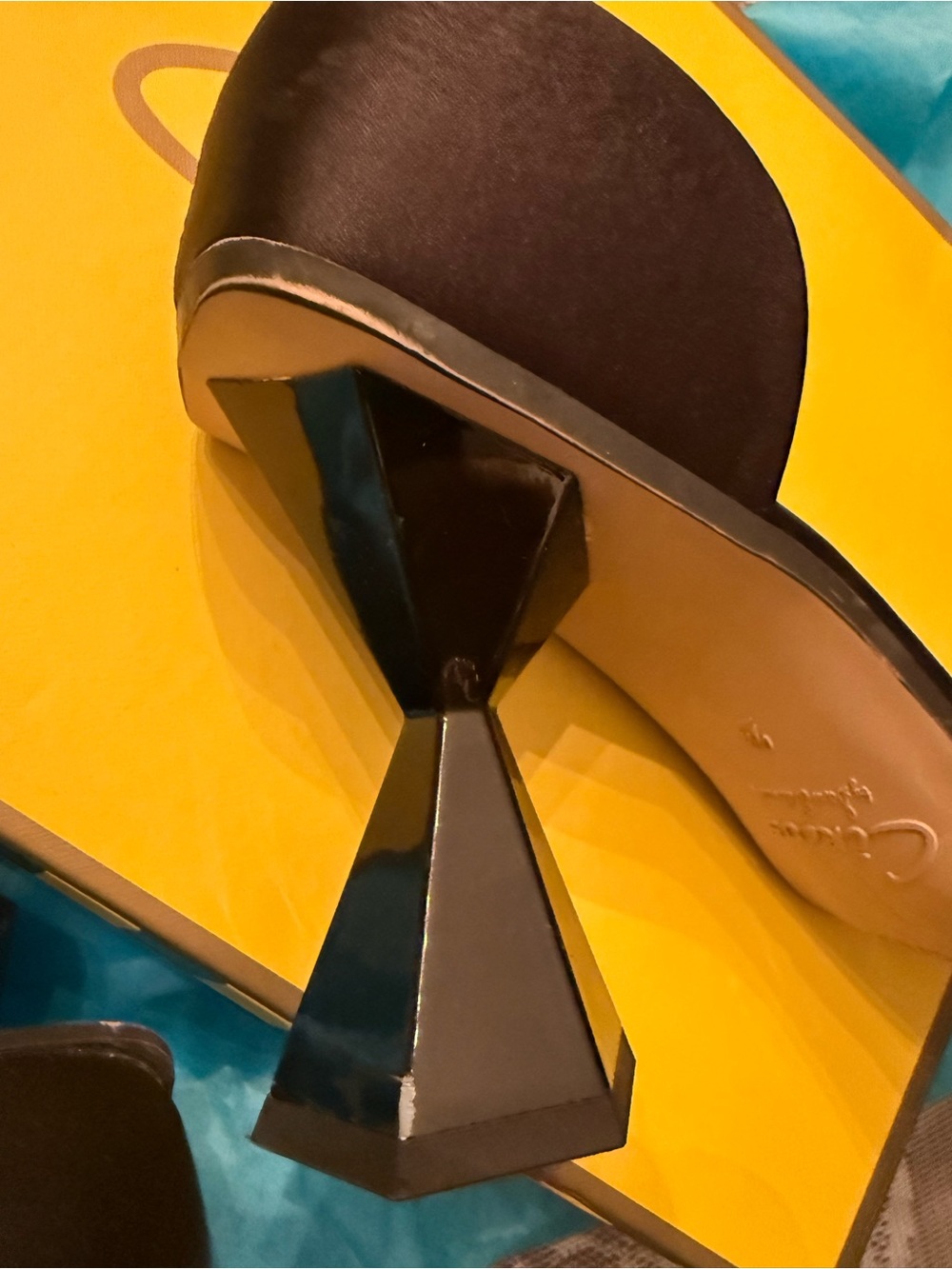 Circus by Sam Edelman Black Square-Toe Mid Block Heel Pumps - Picture 4 of 9